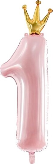 Folieballong Rosa 1 Tall med Krone