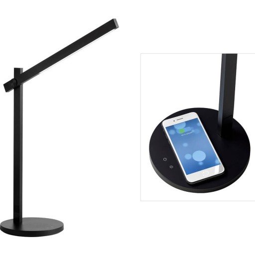 Edge LED skrivebordslampe m/QI opplader