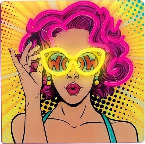 Varle Neon Art Led Power Woman Gul Lilla Fla02 Forever Light