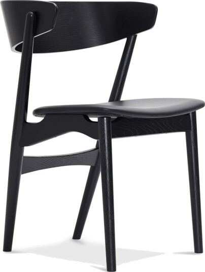 Sibast Furniture No 7 Spisestuestol Sort Eik og Sort Skinn Sibast Furniture No 7 Spisestuestol Sort Eik og Sort Skinn