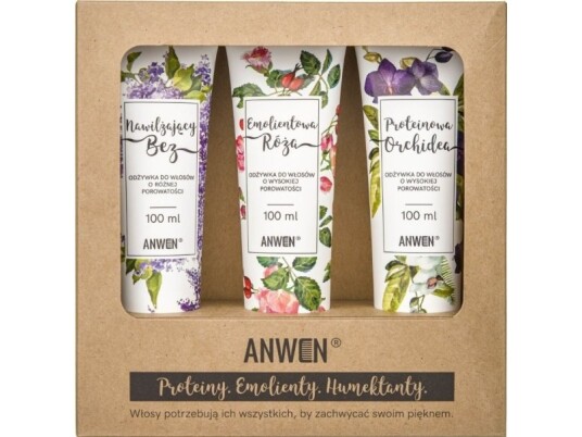 Anwen_Set High Porosity Hair Conditioners Protein Orchid 100Ml + Emollient Rose 100Ml + Moisturizing Elderberry 100Ml