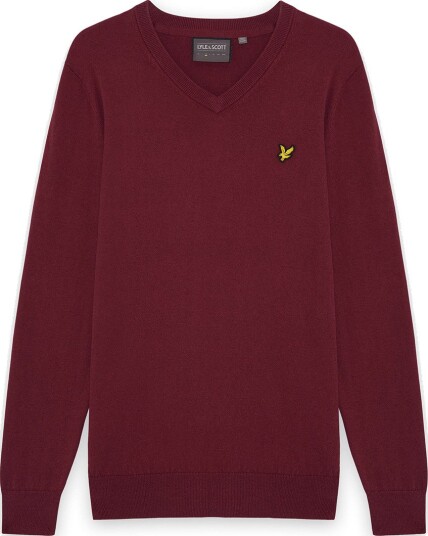 Lyle & Scott Golf V Neck Pullover Rød Golfgenser herre Plum XX Large