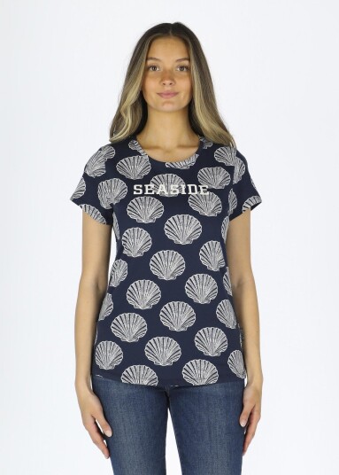 Seaside Breeze Tee W Navy Shell 42 T-Shirts