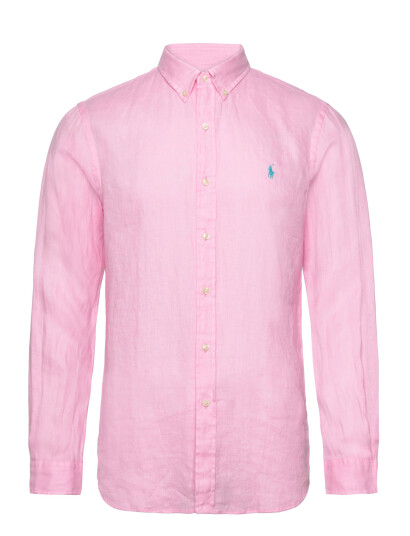 Polo Ralph Lauren Slim Fit Linen Shirt Pink XL