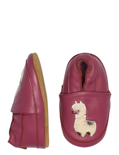 Melton Llama Leather Slippers Pink 22/23