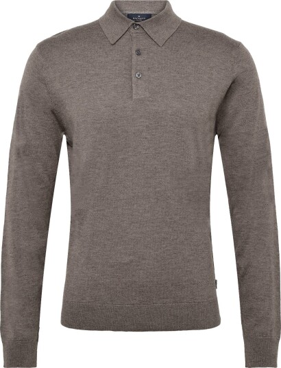 Hackett London Merino Silk Ls Polo   NATURAL BEIGE   S