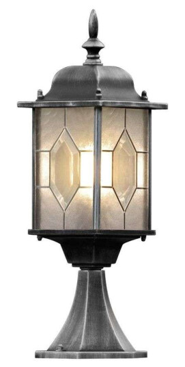 Konstsmide Milano Hage Lampe Low Incl. Stolpe Svart/Sølv