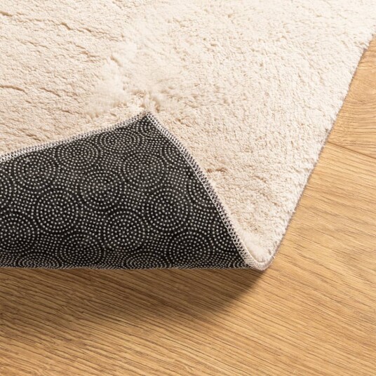 Teppe HUARTE kort luv mykt og vaskbart beige 160x160 cm Teppe HUARTE kort luv mykt og vaskbart beige 160x160 cm