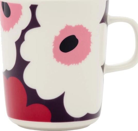 Marimekko Unikko kopp 25 cl White-plum-cranberry-pink