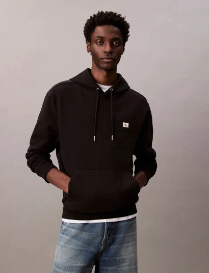 Calvin Klein Jeans Ls 350Terry Eu Whsl Badge Hoodie - Black - XL