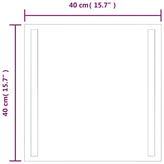 vidaXL Baderomsspeil med LED 40x40 cm