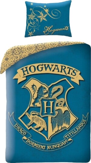 Harry Potter Hogwarts Sengetøj 2I1 Design 3 100 Procent Bomuld