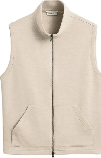 Gant Wool Blend Zipped Vest OAT MELANGE XXL