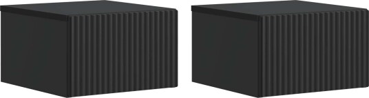 Vegghengt Nattbord 2 pcs Svart 33 x 34,5 x 20 cm Konstruert tre