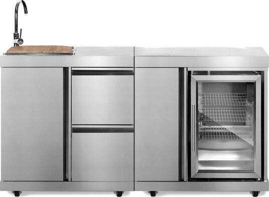 Kjøleskap og Oppvaskbenk Myoutdoorkitchen Stainless Collection Duopakke