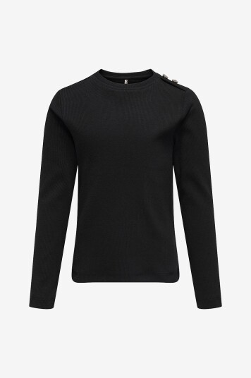 Kids Only Topp kogCheckie Life L/S Top Box Jrs Svart