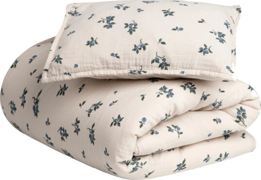 Garbo&Friends Blueberry Muslin sengesett baby 70x80 cm/28x35 cm
