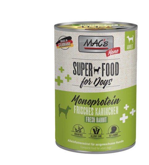 Mac"S Mono Super Food For Dogs Kanin 6X800G Våtfôr