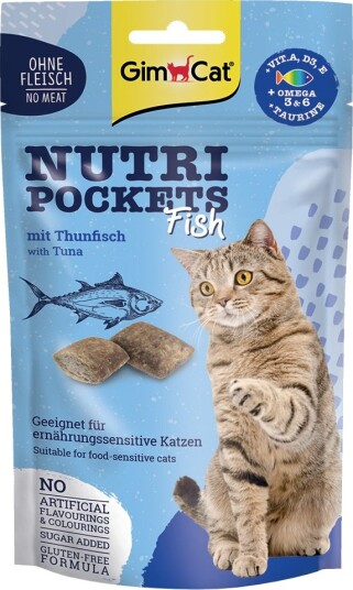Gimcat Nutri Pockets Godbit Til Katt Fisk Og Laks 60 G