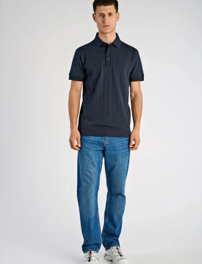Lindbergh Needle Drop Polo S/S Navy M Lindbergh Needle Drop Polo S/S Navy M