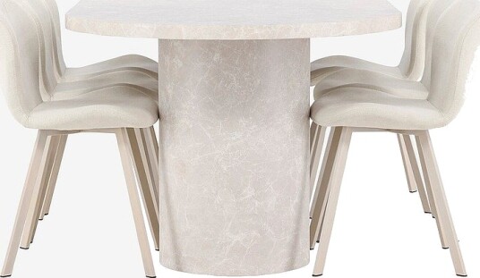 Venture Home Spisebord Narvik med Lilja stol Beige