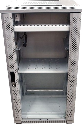 Allnet 106975 Frittstående Hylle 22U 500 Kg Nøkkellås Grå