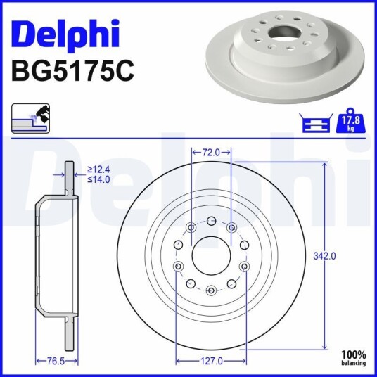 Bremseskive DELPHI BG5175C