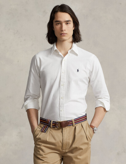 Polo Ralph Lauren Custom Fit Garment-Dyed Oxford Shirt - White - XL