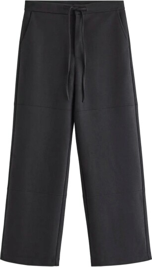 Lindex Straight Trousers In Imitation Suede Black L