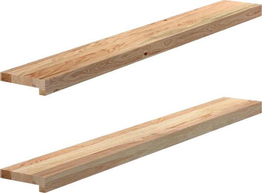 Vinduskarmer 2 stk Ubehandlet 120x15x2cm Heltre Eik