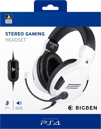 Big Ben Stereo Gaming Headset V3 Ps4/ps5 - Hvit Big Ben Stereo Gaming Headset V3 Ps4/ps5 - Hvit