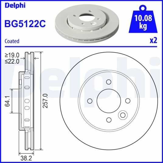 Bremseskive DELPHI BG5122C