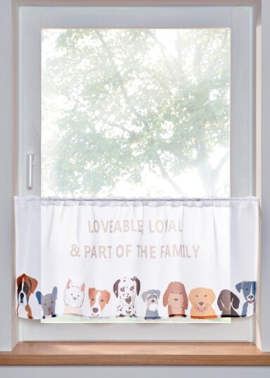 Bonprix Gardinkappe med hundeprint false