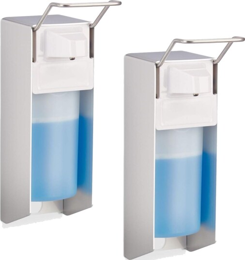 Veggmontert såpe  og desinfeksjonsdispenser 500 ml sett med 2