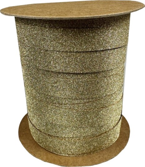Gavebånd 20m x 10mm Gull Glitter