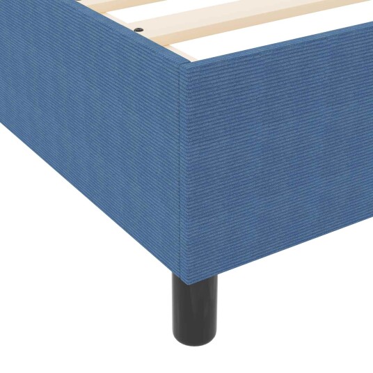 Boxspring Seng Blå 200x200 cm Corduroy Stoff Boxspring Seng Blå 200x200 cm Corduroy Stoff
