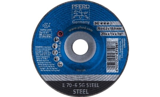 Pferd Slipeskive E 70 6 SG StÄl/10,0 70x6.3mm 21800 rpm 10 stk Pferd Slipeskive E 70 6 SG StÄl/10,0 70x6.3mm 21800 rpm 10 stk