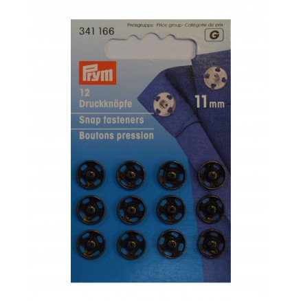 Prym Trykklåser trykknapper Svart 11mm 12 stk Prym Trykklåser trykknapper Svart 11mm 12 stk