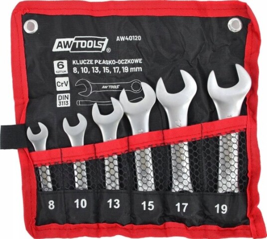 Awtools Kort Kombinasjonsnøkkelsett. 6 Stk. /8Mm-19Mm/ (8,10,13,15,17,19Mm)