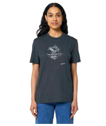 Huset Aukrust Solan og Tranetrekket Ink Grey t-skjorte M