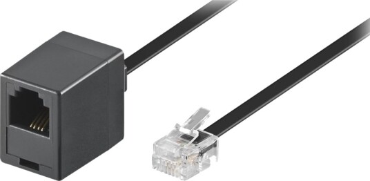 Goobay Telefonforlengelseskabel Rj 11 Hann Til Rj 11 Hunn 15 M Flat Svart