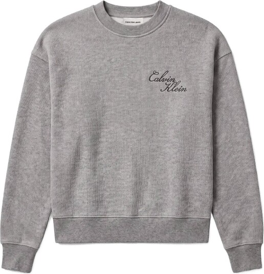 Calvin Klein Jeans Ls Textured Fleece Crewneck MEDIUM GREY HEATHER M
