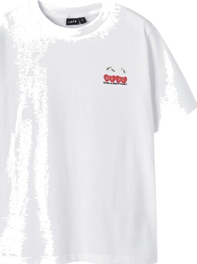 LMTD T skjorte NlfCherry Bright White LMTD 13 14 år 158 164 T skjorte Hvit Rød