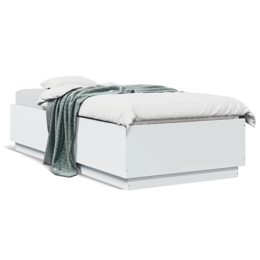 Sengeramme med LED-lys hvit 100x200 cm konstruert tre 8721012273603 Sengeramme med LED-lys hvit 100x200 cm konstruert tre 8721012273603