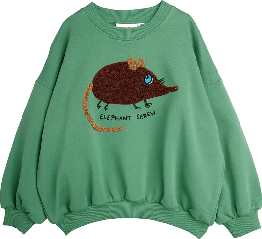 Mini Rodini Elephant Shrew Chenille Sweatshirt Green 56/62