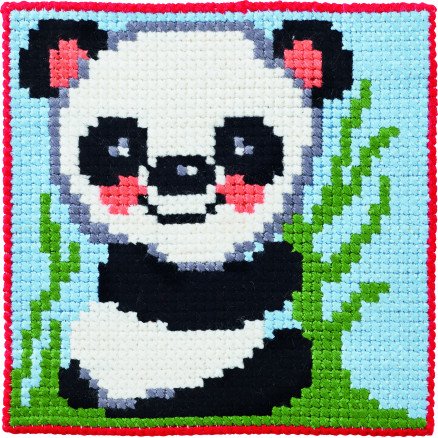 Permin Broderisett Panda 25x25 cm for barn