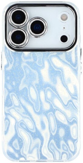 EIDERWOOD iPhone 17 Pro Hybrid Plast Deksel m. Innebygd Kameralinsebeskyttelse Rynket Mønster / Sølv