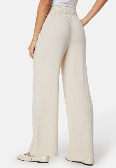 SELECTED FEMME Sflviva-Gulia HW  Linen Pant Sandshell 44