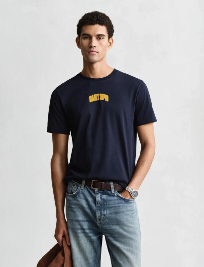 GANT Graphic Ss Tshirt - Navy - S
