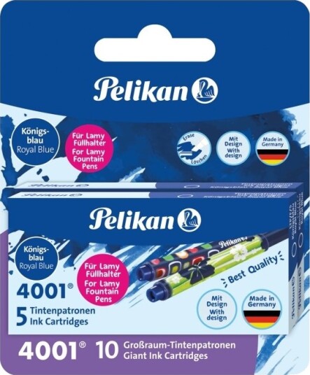 Pelikan 4001, Blå, Fontenepenn, 10 Stykker, 5 Stykker, Blister